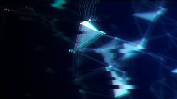 istock Network connection structure. Concept of hi tech and future. Communication and web concept. Big data visualization. Distortion of the digital stream. Damaged signal. 3d rendering. 1429569535