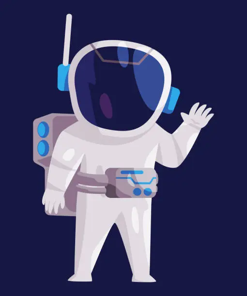 Vector illustration of Kids in astronaut spacesuit space explorer character