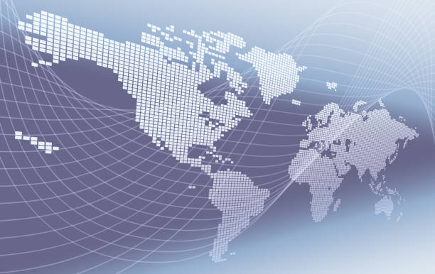 ilustrações de stock, clip art, desenhos animados e ícones de world map concept background - banner internet business global communications