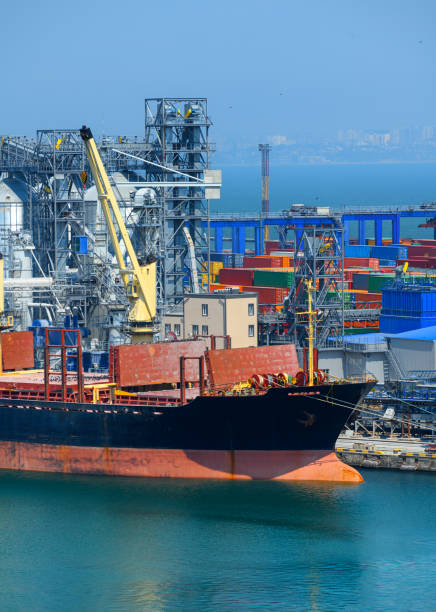 istock industrial seaport infrastructure, sea, cranes and dry cargo ship, grain silo, bulk carrier vessel and grain storage elevators, concept of sea cargo transportation 1429574804