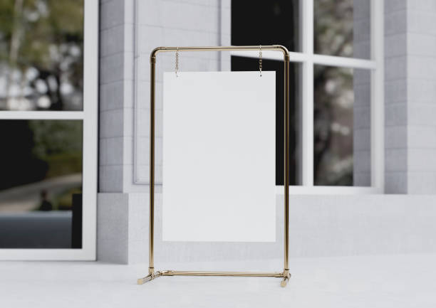 istock Wedding white Board, welcome sign Mockup , outdoors. Greeting template. 1429585426