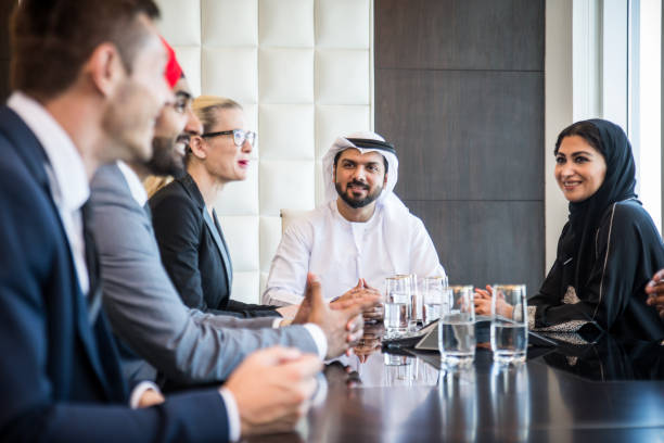 Business team in Dubai stock photo