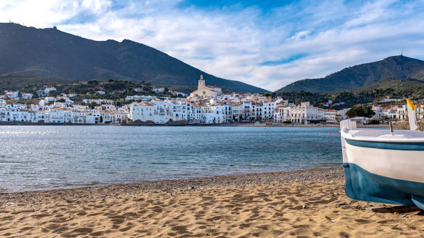View of the old city of Cadaques, Spain stock photo