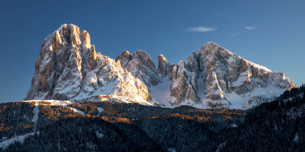 istock Langkofel mountains in snow covered Dolomites 1429592754