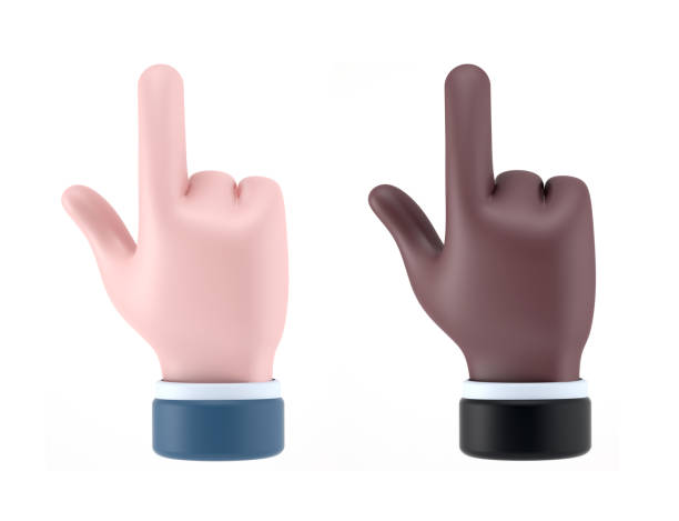 Blue Foam Finger on a white background.