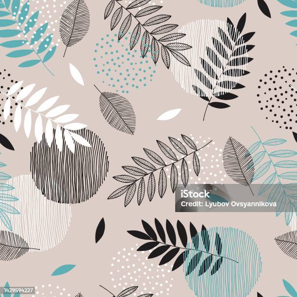 Pattern Fall Dots Vector Autumn Pattern With Leaves Stripes And Dots Stock Illustration ...