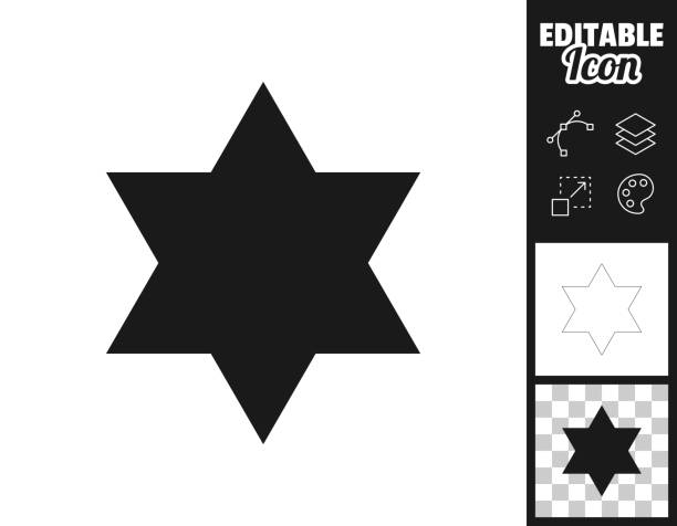 Star Of David Icon For Design Easily Editable Stock Illustration - Download  Image Now - Backgrounds, Black And White, Black Color - iStock