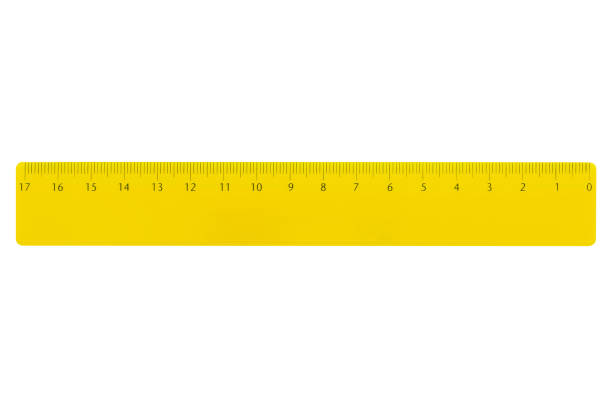 istock Yellow ruler for left-handers, with a metric scale for measurements from right to left from zero to 30 centimeters 1429603444
