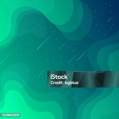 istock Trendy starry sky with fluid and geometric shapes - Green Gradient 1429603510