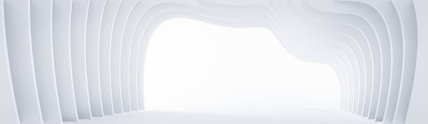 istock Clean white curve for Abstract gray shadows, white textures. Abstract structure shapes for wallpaper. 3D Rendering 1429603659