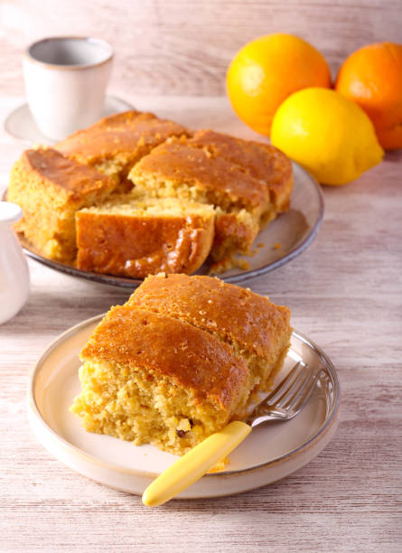 istock Citrus poke cake, sliced 1429610282