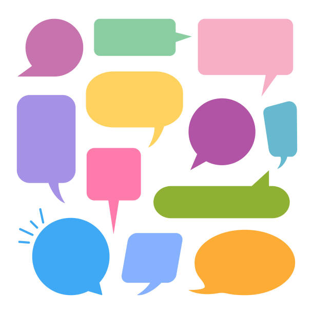 ilustrações de stock, clip art, desenhos animados e ícones de set of speech bubble icons. - speech bubble