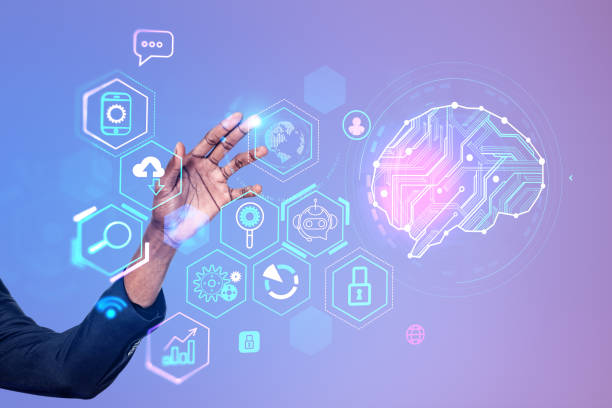 istock Businessman is touching digital interface with various holograms 1429612244