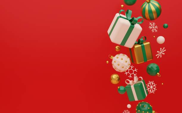 istock 3d rendering Christmas holiday abstract illustration. Christmas greeting card template. 1429613417