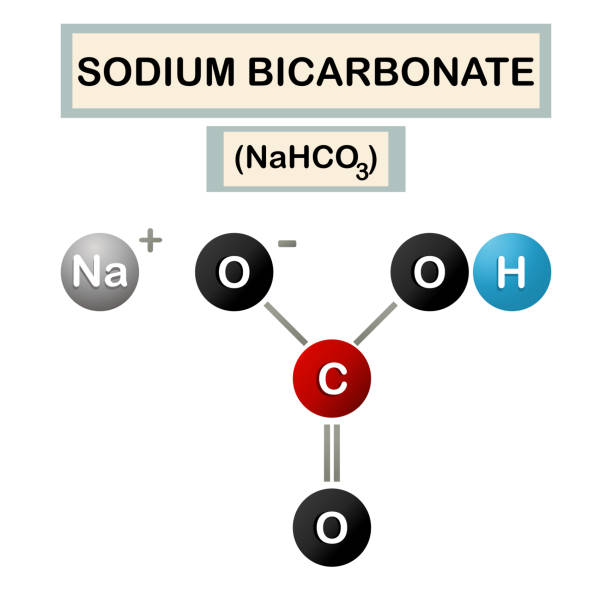 ilustrações, clipart, desenhos animados e ícones de estrutura de bicarbonato de sódio. - carbonic acid