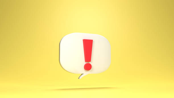 istock 3d illustration, The Business pop up exclamation mark notification. 1429630982