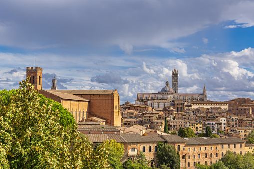 View over the city of Siena in Italy.