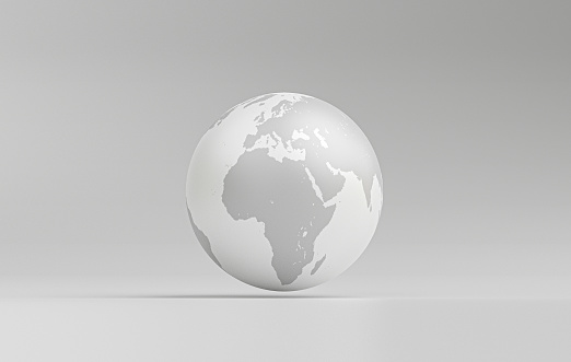 Isolated of White world on white background ,Element of this image from NASA and 3d render.