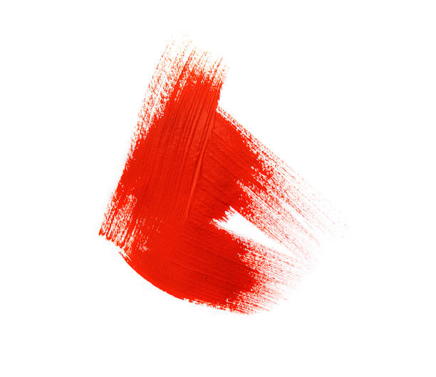 istock Red brush strokes on the white background 1429634391