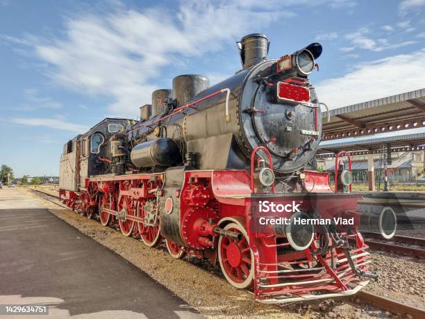 Old Steam Locomotive Made In Romania In 1932 Exhibited In Oradea City Romania Stock Photo - Download Image Now
