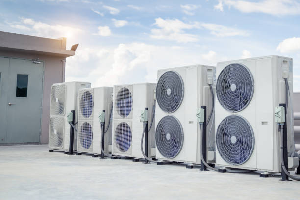 istock Air conditioning outdoor unit compressor install outside the building. 1429636110