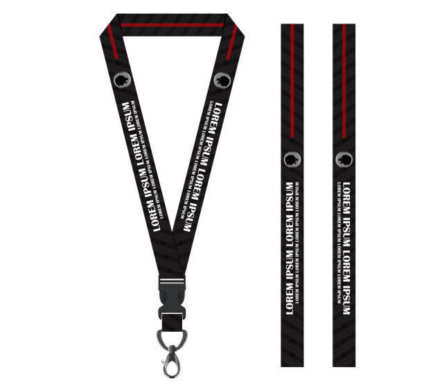 Black Line Lanyard Template Black Line Lanyard Template For All Company strap stock illustrations