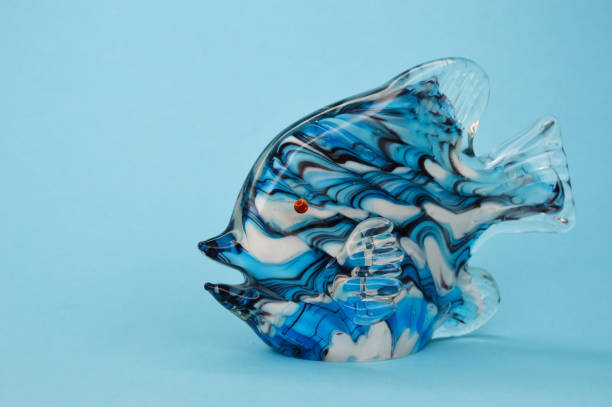 Beautiful decorative fish made of glass, interior decoration. background for the design.