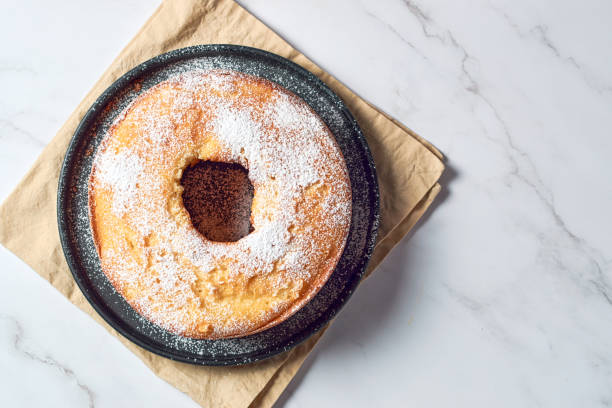 istock Traditional vanilla pound cake with orange extract, Bundt cake recipe 1429645698