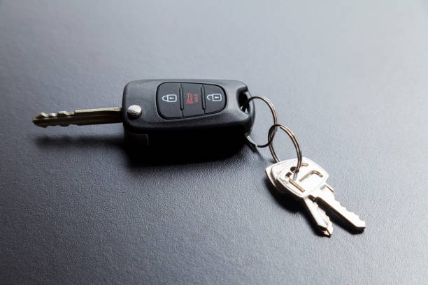 istock Car key on top of a black table with natural light 1429645739