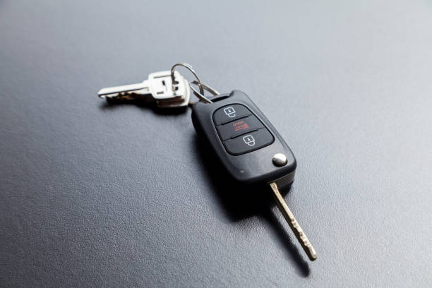 istock Car key on top of a black table with natural light 1429645741