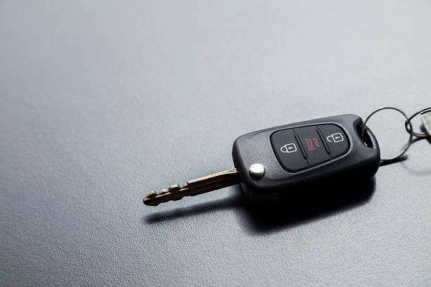 istock Car key on top of a black table with natural light 1429645818