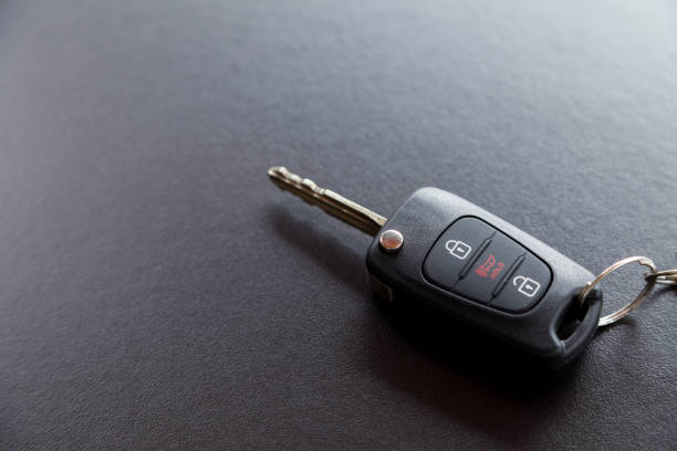 istock Car key on top of a black table with natural light 1429645861