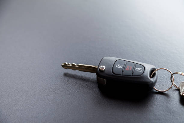 istock Car key on top of a black table with natural light 1429645865