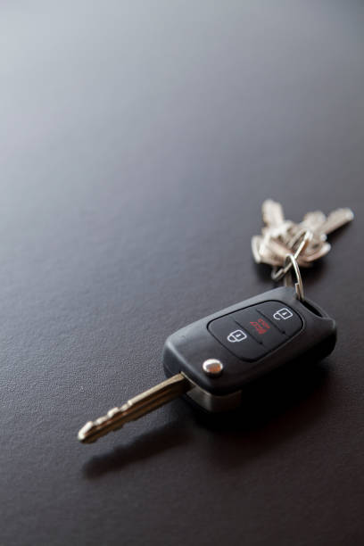 istock Car key on top of a black table with natural light 1429645952