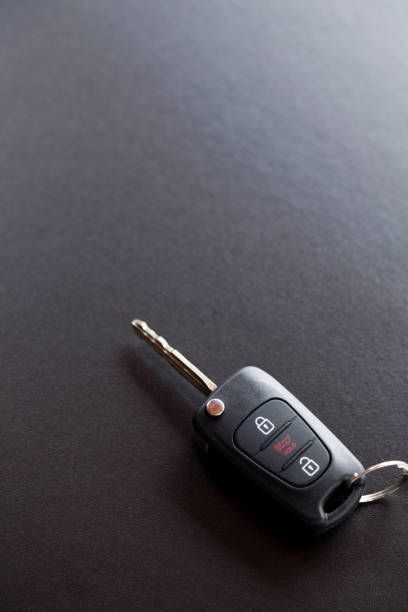 istock Car key on top of a black table with natural light 1429646002