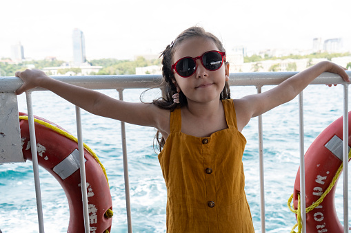 Little Girl traveling on a ferry boat