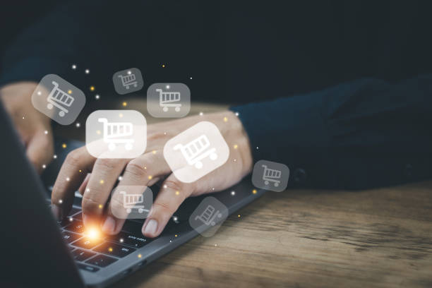 istock technology online shopping concept social media man using computer access online media Through the Internet, there is marketing to answer customer chats. by working at home 1429658177