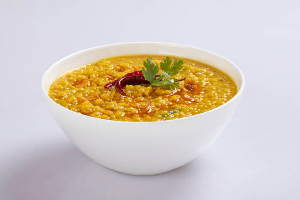 Dal tarka, chana dal isolated in white background
