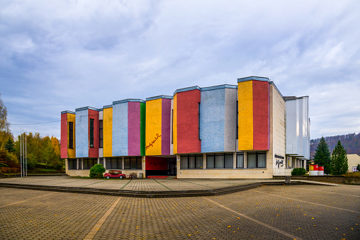 Medzilaborce, Slovakia - October 28, 2018: Andy Warhol Museum of Modern Artwas established in 1991 by the American family of the artist Andy Warhol and the Slovak Ministry of Culture