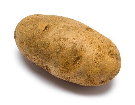 Potatoes on a white background.