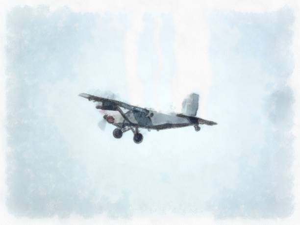 istock Airplanes displayed at the air show watercolor style illustration impressionist painting. 1429672935