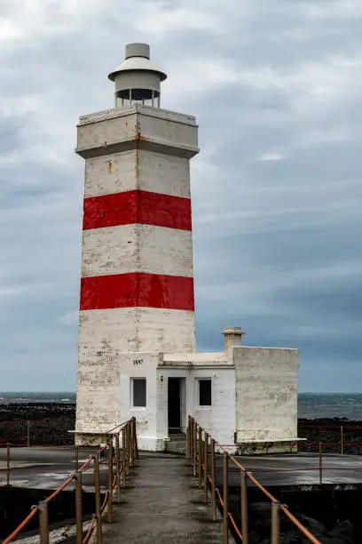 Photo of The old lighthouse in Garður at Reykjanes Peninsula, Iceland