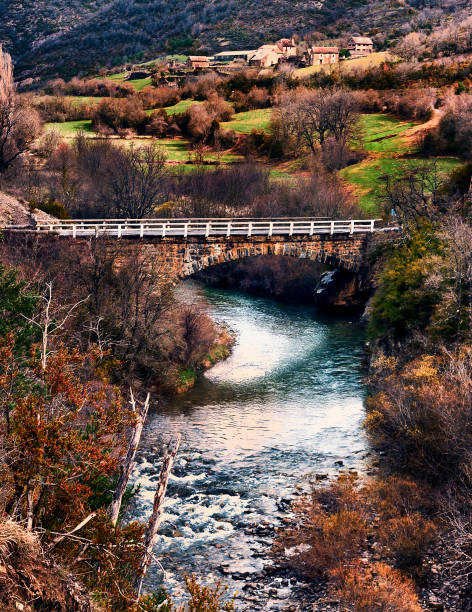 Veral river and Santa Lucía. Huesca. Aragón.
