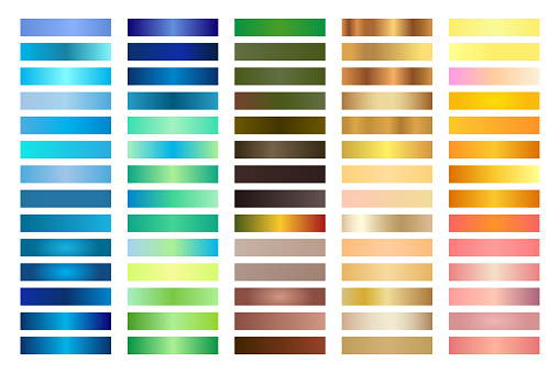 Metal Gradient Collection of Color Swatches Palette