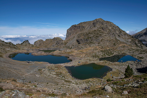 Lake Robert in the mountains of Chamrousse in the Alps in France