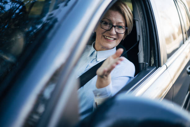 istock Mature woman in car 1429681493