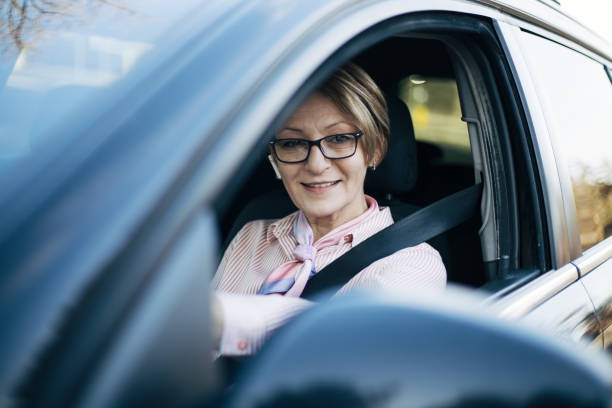 istock Mature woman in car 1429681603
