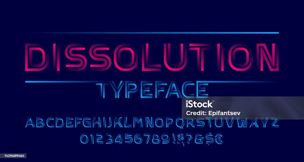 Disolved Font Dissolution Alphabet Font Letters And Numbers With Transparency ...