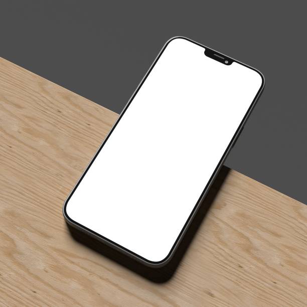 istock Mobile phone product podium stage for mockup presentation, black white 1429693145