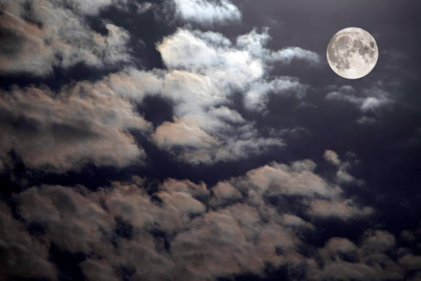 istock Beautiful full moon in the night sky. 1429694637